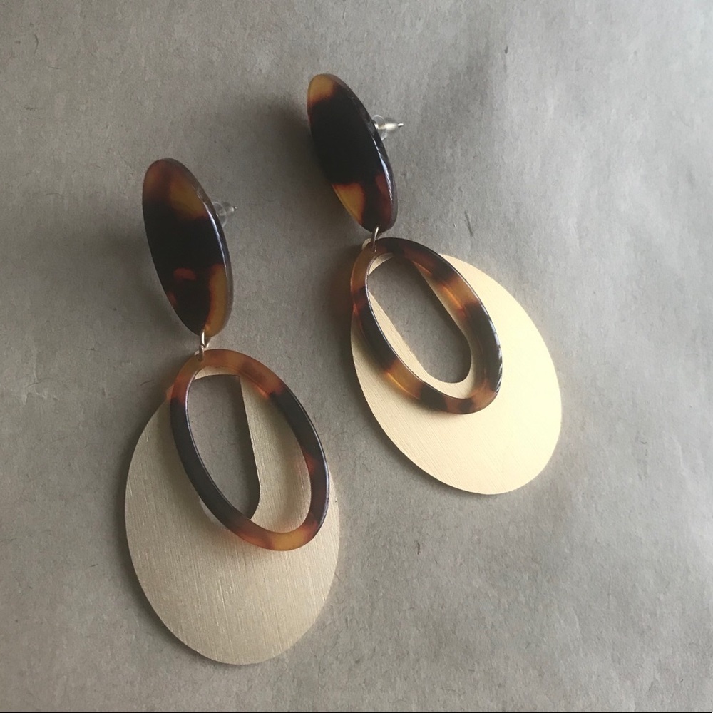 Matte Good Tortoise Acrylic Dangle Earrings